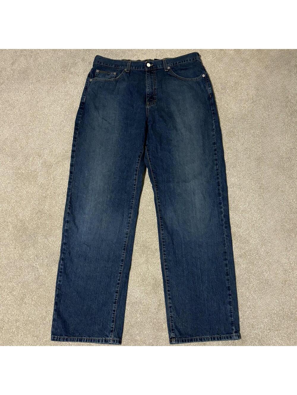 Calvin Klein Jeans Mens 36x33 Straight Leg Osaka Blue Dark Wash Denim